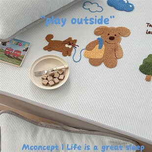 A类冰丝凉席三件套凉感机洗空调软席套件 夏季 月光集 饼干小狗