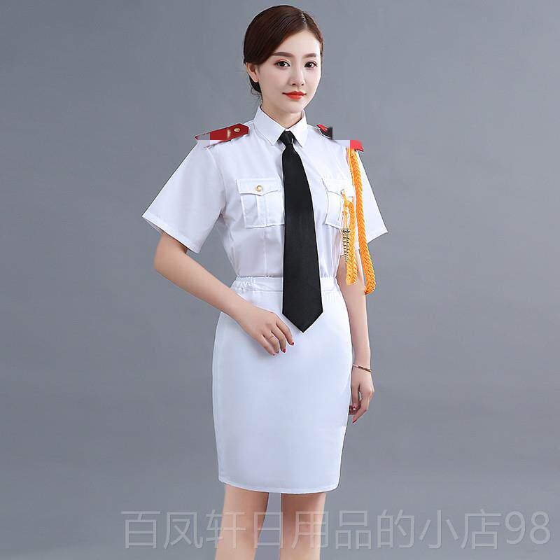 高档男女手礼夏旗班升旗文服工团军乐队服装舞演出服鼓制服长打袖