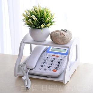 高档新架款定办公桌电话置物路由器双层支架固话收纳架壁挂置物电