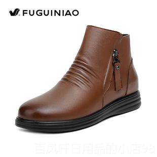 防皮滑软底短靴毛保暖皮鞋 羊女冬季 中老年贵 真棉鞋 高档富鸟妈妈鞋