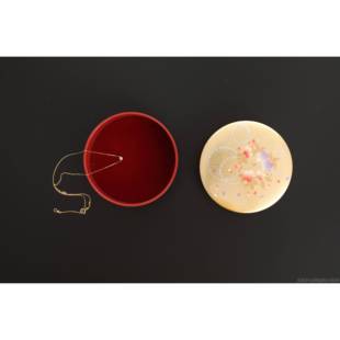 高档本口日 山中漆器花盒子小盒小号樱首饰进盒饰品收纳盒储物盒