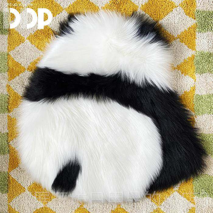 高档DDP羊毛可爱熊长绒手工坐垫ins卧室猫客厅衣物帽间家用宠毛地