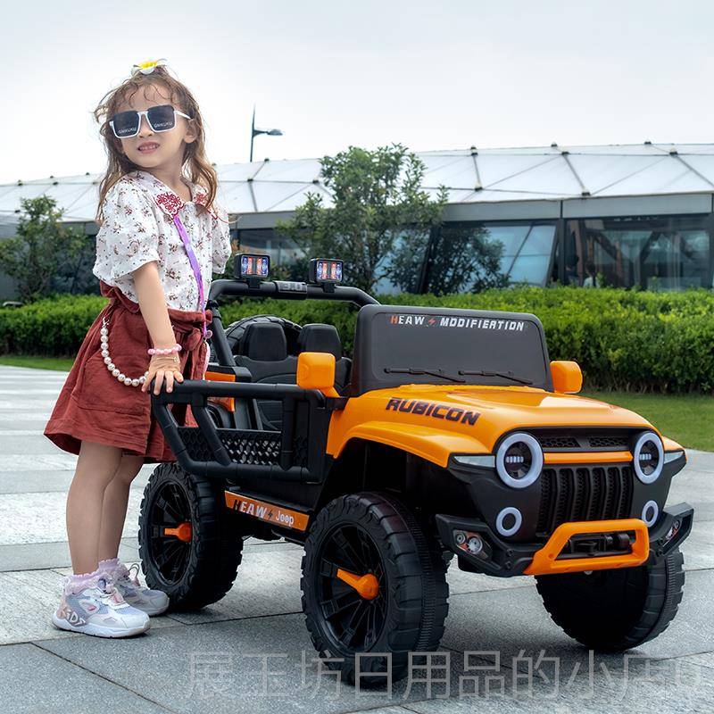 高档儿控童电动车宝四轮玩具车可坐人男女孩 遥坦克00宝越3野电动