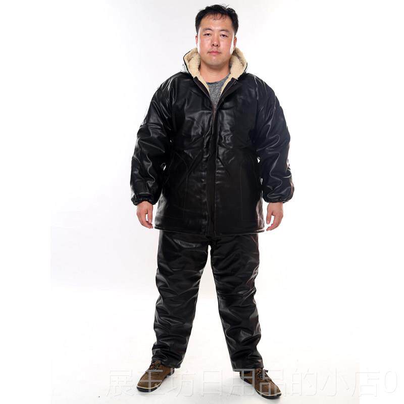 正品男服士工作套装棉衣冬加厚p劳保棉袄季防寒防水防油u 皮革加