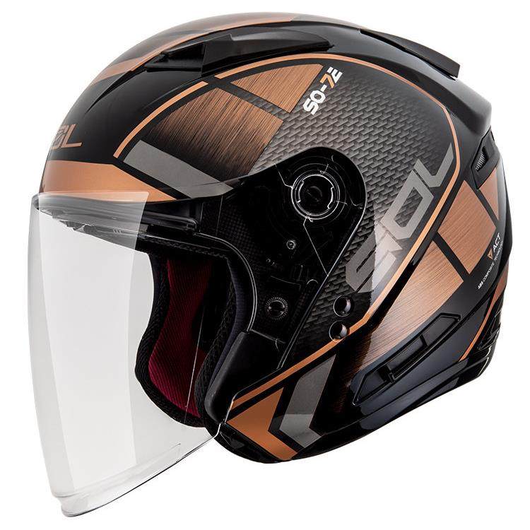 正品中国放湾SOL摩托车头盔世绘个性开式3/4四季台半盔双镜片SO-