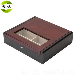 正品夭饰桃（品纳）白蜡木木制镜盒太阳镜大墨镜收收藏盒木质眼首