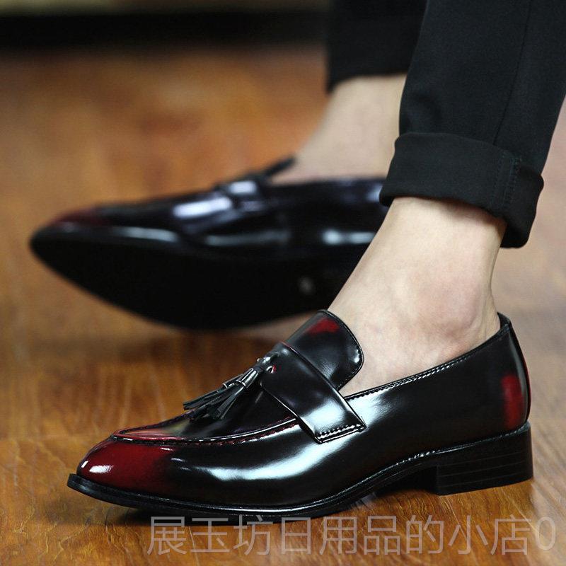 正品伦风潮男型士休闲皮鞋流夜店发师尖头小皮鞋春秋商务正装英男图片
