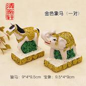 正品 泰四佛牌特色手工专用马象面国品用实木大象宝石金银合金掩面