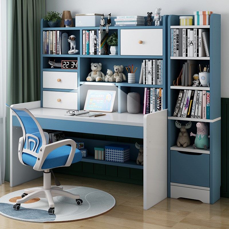 写字课桌椅组合套装可升降电脑桌儿童学习桌书桌书架一体多功能