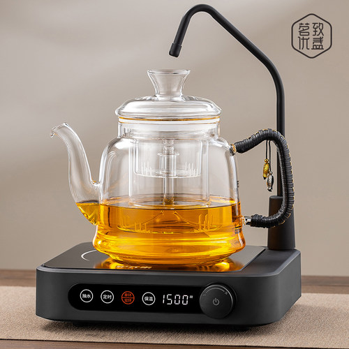 新款自动上水电陶炉煮茶炉器烧水蒸煮一体全玻璃茶壶大容量养生壶