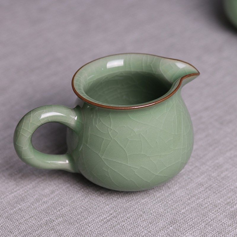 龙泉唐宫青瓷哥窑弟窑功夫茶具公道杯陶瓷分茶器茶海茶道用具茶器