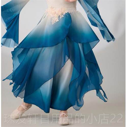 高档儿童古服典考舞蹈服飘逸纱衣中国舞练服艺剧目演出民功族扇子