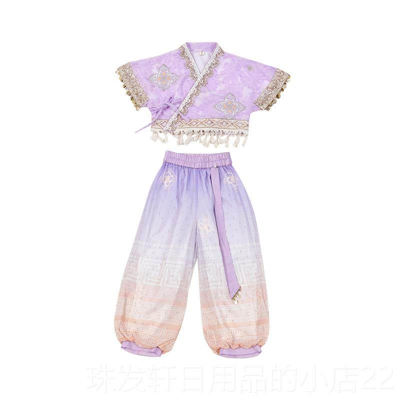 高档少唐数民族异域傣服饰女孩中式汉族代装儿舞蹈童表演服饰套装