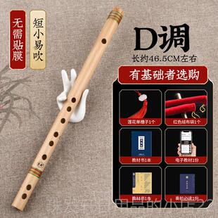 高档无膜孔竹笛短子笛随身可携式小乐器笛gf调初学专业奏横古风自
