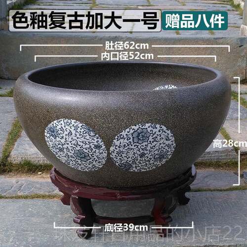 高档景德镇陶瓷鱼缸大加大号金鱼缸龟缸水乌缸荷碗莲花盆客厅睡莲