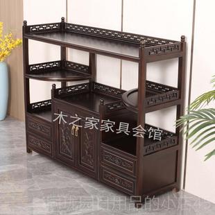 正品 客厅茶柜茶水柜玄 古实木餐边仿柜厨房储物柜备关餐柜中碗柜式
