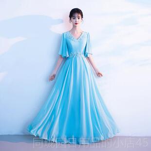 正品爱国红歌大合唱团演出服裙女长成人205新款主持礼服胖m歌手2