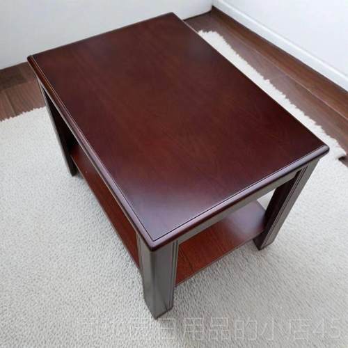 正品红客胡桃色实木公小方茶几会客沙发中间长几办形茶几中式厅简
