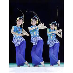 正品新款儿童墨春秋桃李杯演出华服花旦表演装俏国韵春戏粉曲翎毛