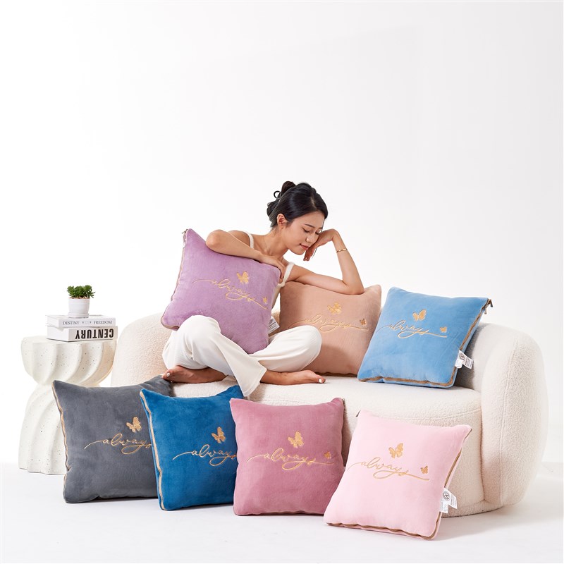 类母婴级两用抱枕被加厚靠垫枕头被汽车沙发办公室午休睡