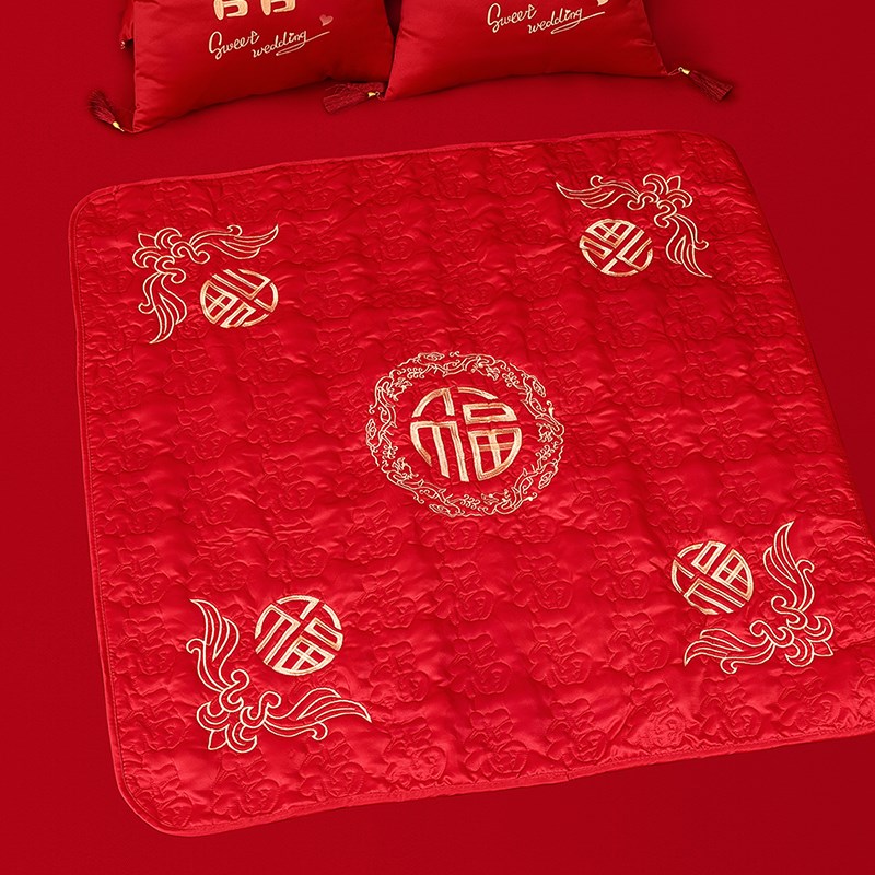 陪嫁福垫结婚坐福新娘坐福被大号红色喜字小褥子婚房床上创意坐垫