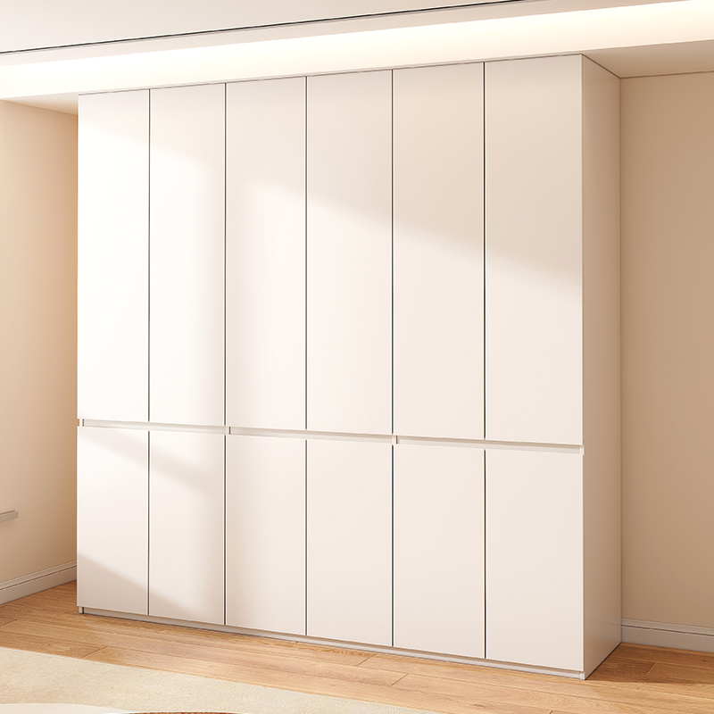 定制实木衣柜家用卧室0cm深分段式免拉手一门到顶六门八门大衣橱