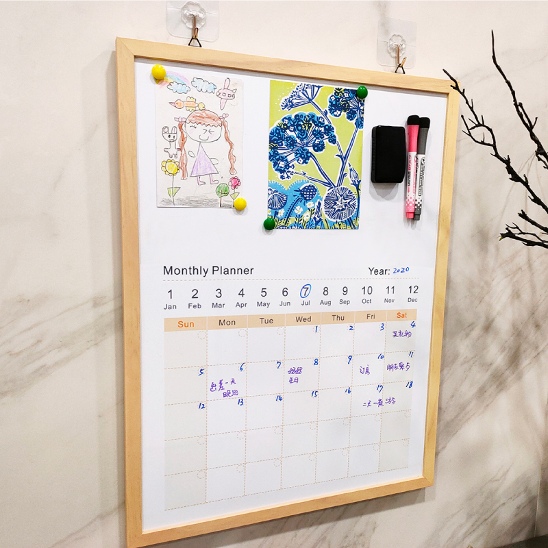 磁性白板办公家用记事板可擦写月计划表磁吸日历黑板备忘板写字板