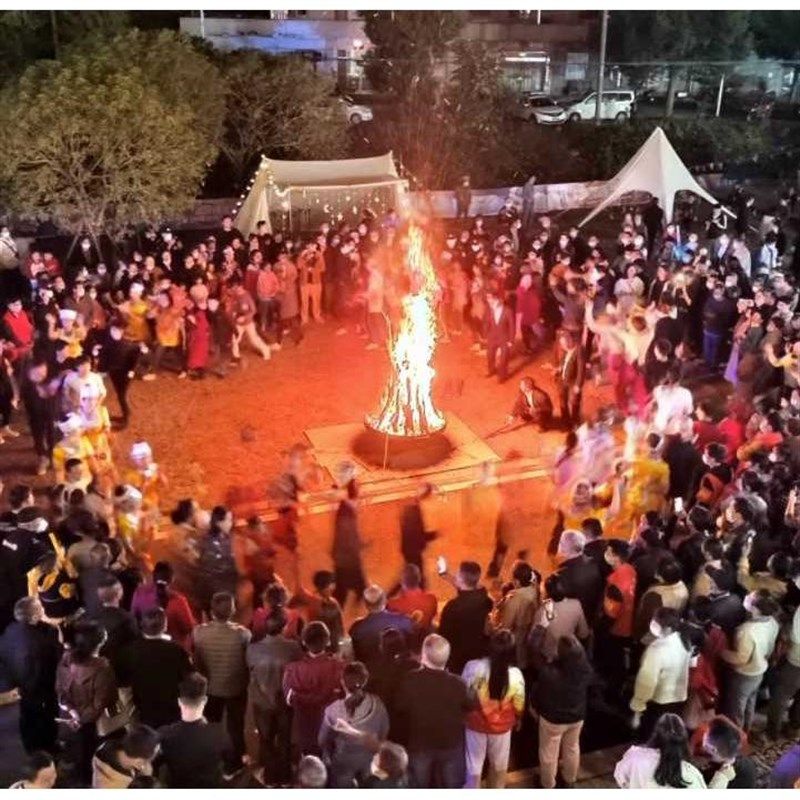 大型柴火炉室外篝火晚会盆具庭院露营农家乐超巨大圆形烧烤围炉架
