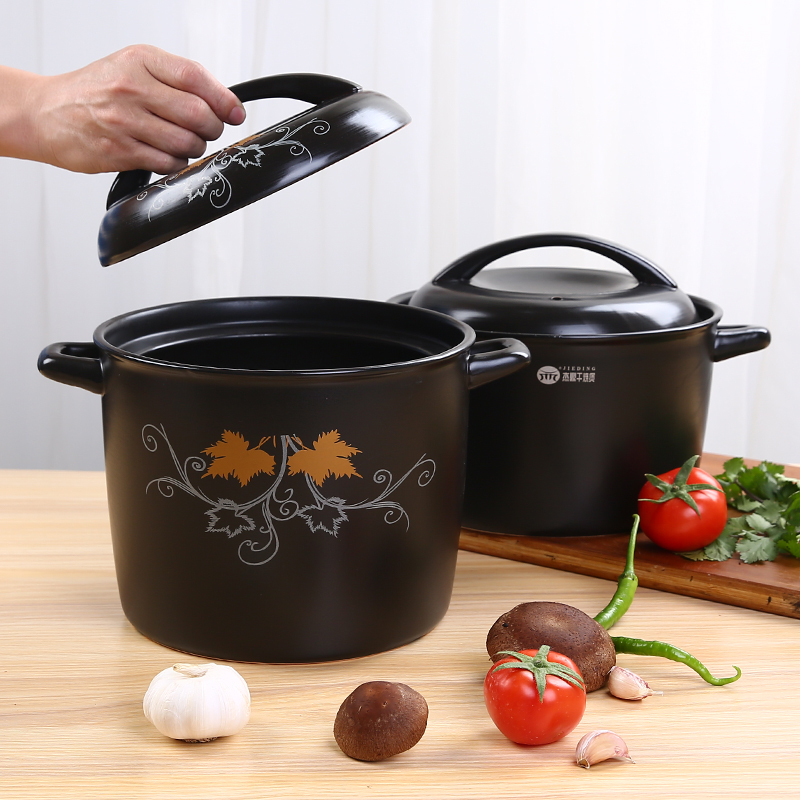 杰鼎明火耐高温家用汤煲炖焖锅煲汤砂锅炖养生土锅送电磁炉导磁片