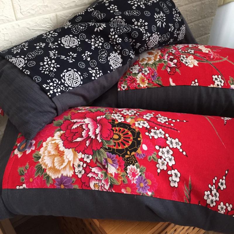 辛妈家绣花荞麦壳枕头67*30复古怀旧拆洗方便高度可调节