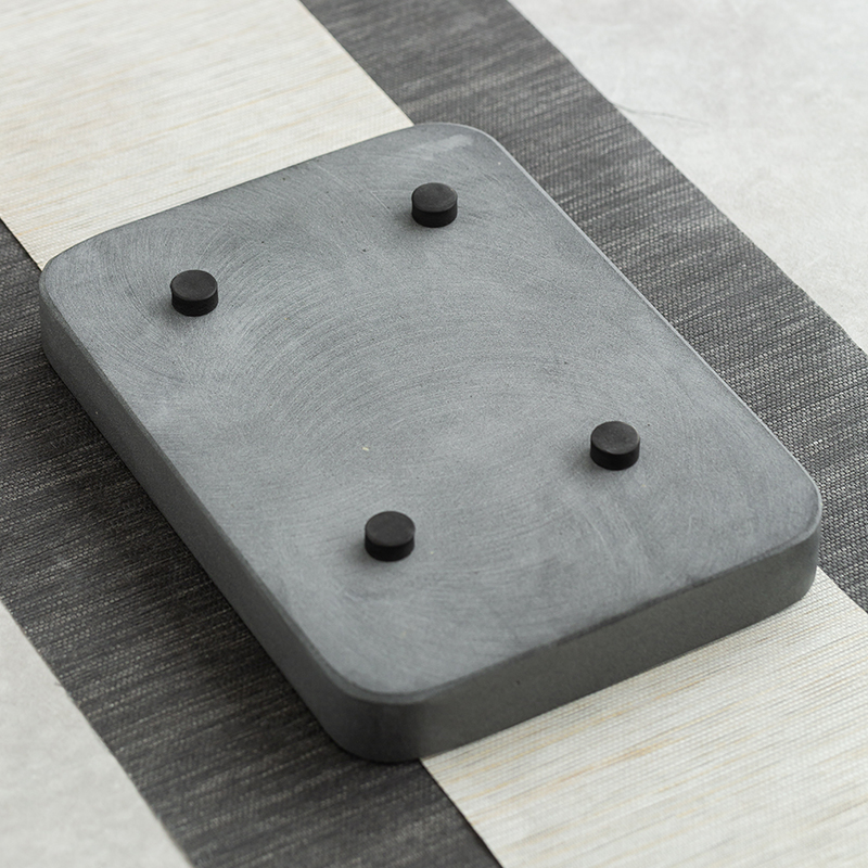 一品仟堂乌金石茶盘家用小型沥水盘办公室简约整块石头泡茶小茶台