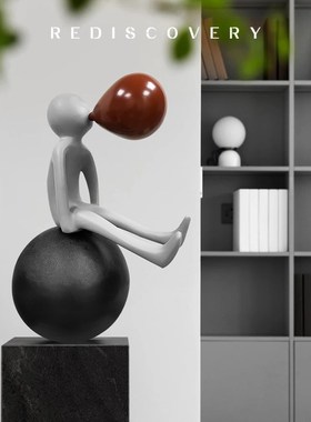 卡通可爱落地人物吹泡泡雕塑卡通售楼处大堂玄关抽象艺术装置摆件