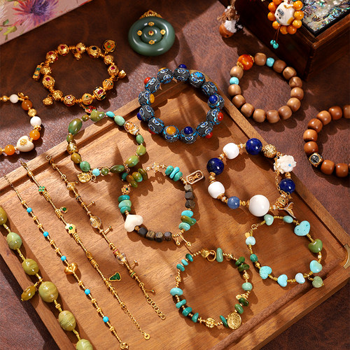 手串配件手工diy国风多圈文玩手链情侣饰品4