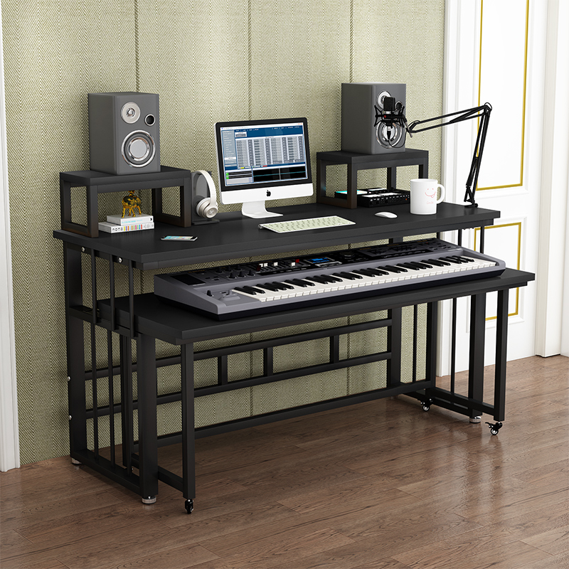 电子琴桌简约现代电钢琴桌音乐录音棚工作台合成器桌子编曲工作台