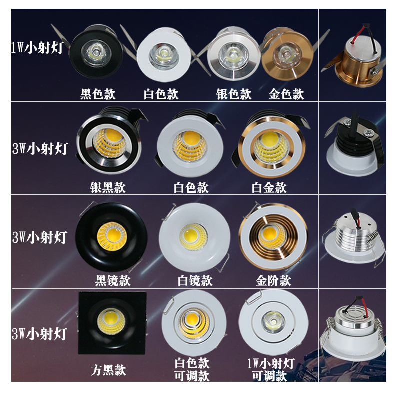 迷你小筒灯led开孔3 3.5cm  .5公分嵌入式超级小射灯1w酒店牛眼