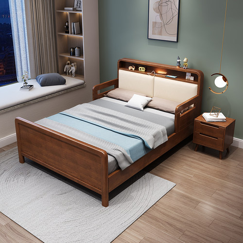 实木儿童床男孩单人床1米2护理床敬老院老年人床专用床护栏床1.35