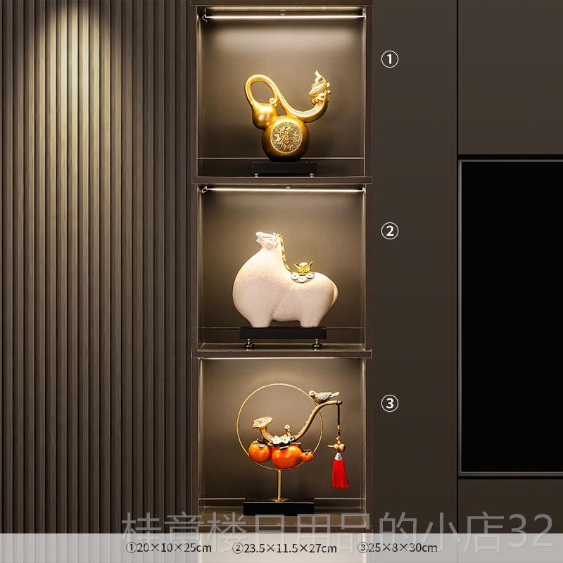 高档立即致饰品陶瓷招财办富公室厅高场端家客居酒柜入口装饰开礼