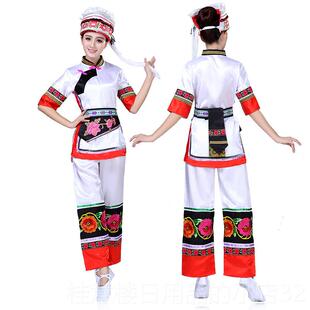正品新款白族服 装男女款大 少数理民族服饰花成人舞台装金演出表