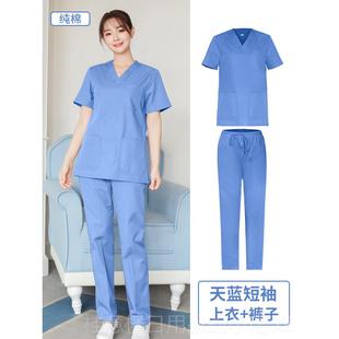 正品韩版洗衣手短袖医生服手术衣女刷手牙科宠室物医生手术服工作