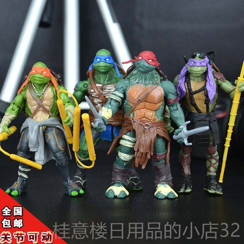 高档忍者龟模型模型 武器可拆关节可动Ra拉p/斐h尔产摆件国儿童玩