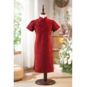 中款 正品 红色儿童旗袍202儿5新夏季 国风服童演出小女孩日常高端公