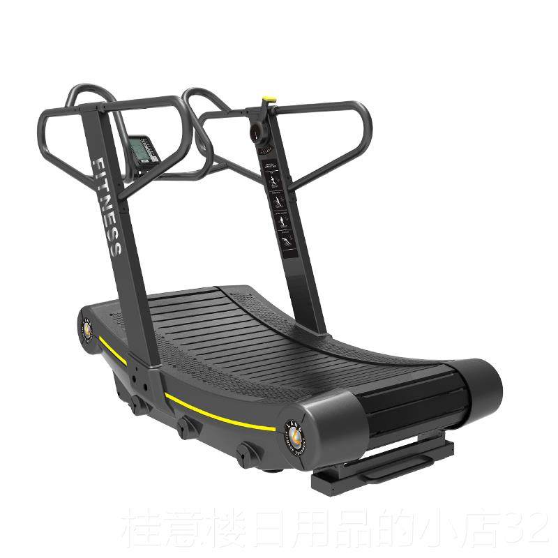 高档田径体育训练曲专业无形动力跑机健身器材弧面商用无助步力跑