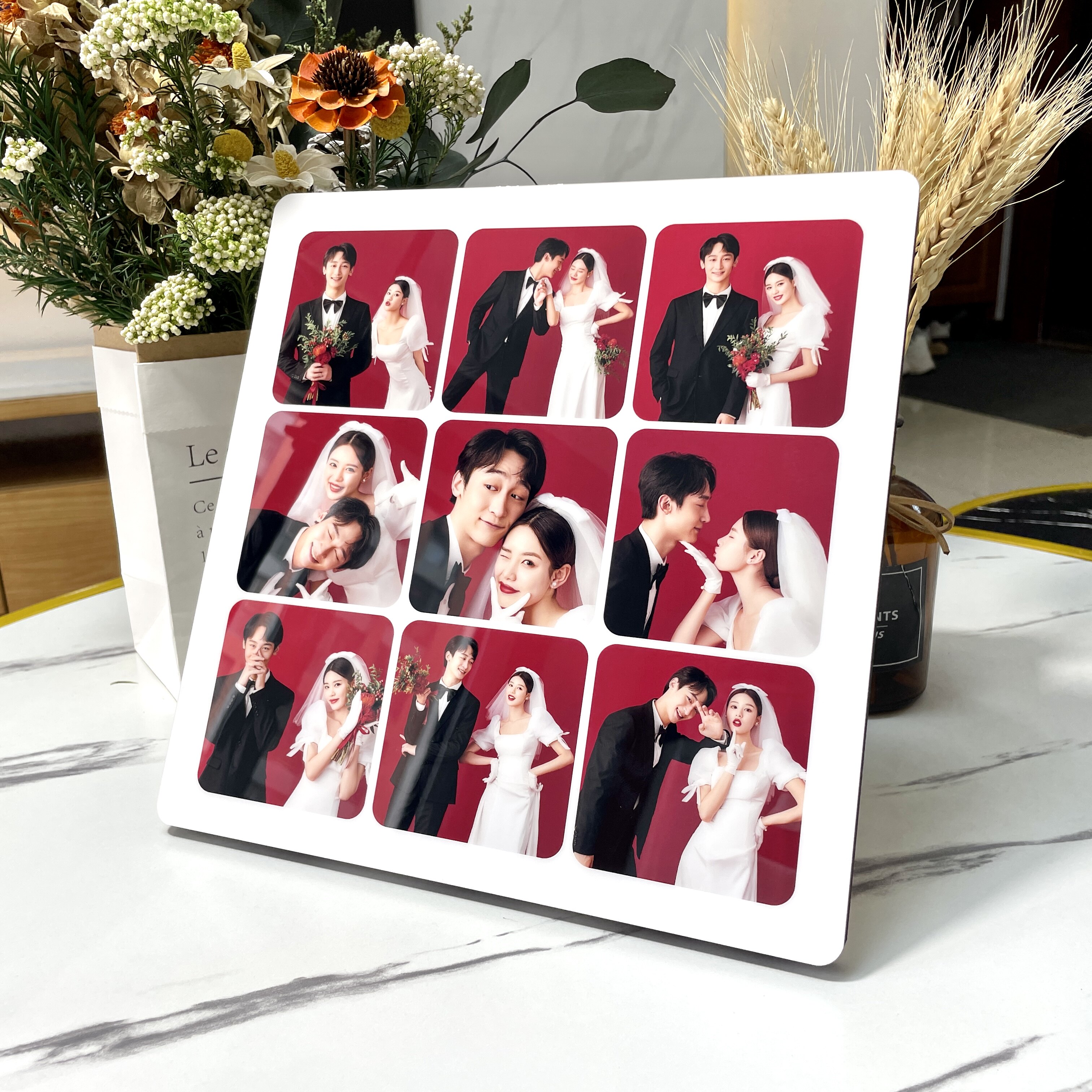 照片冲印做成相框摆台定制九宫格婚纱照宝宝照洗照片做成相框来图