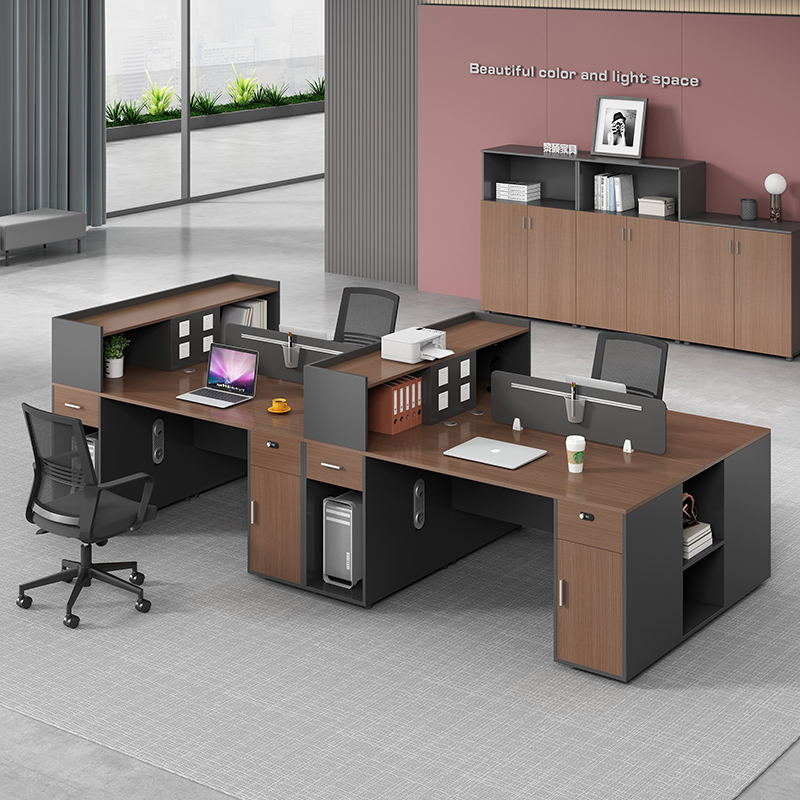 职员办公桌椅组合屏风卡座员工位四人电脑桌子简约现代办公室家具