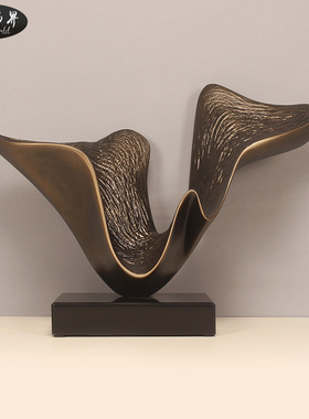雕塑摆件创意现代抽象艺术软装饰品玻璃钢家居售楼处客厅摆设摆放