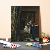 数字油画diy手工填充世界名画维米尔信仰 寓言手绘涂色油彩画画