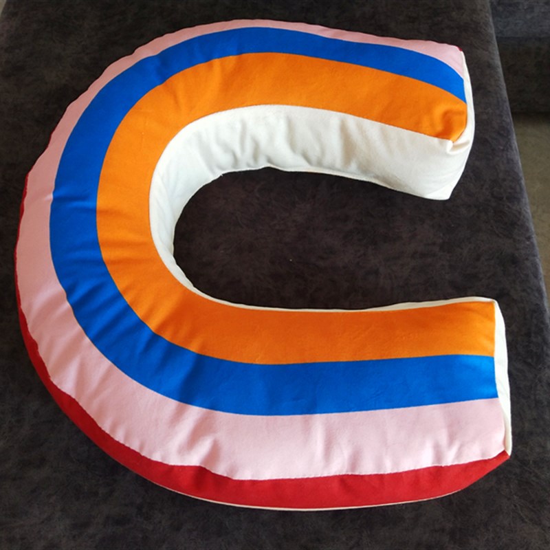 U形枕条纹彩虹抱枕靠垫枕宝宝儿童家居装饰道具创意抱枕靠垫