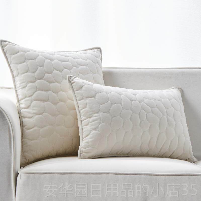 高档毛绒沙发靠四季抱客厅垫简约现代办公室靠靠枕套护腰腰枕大背