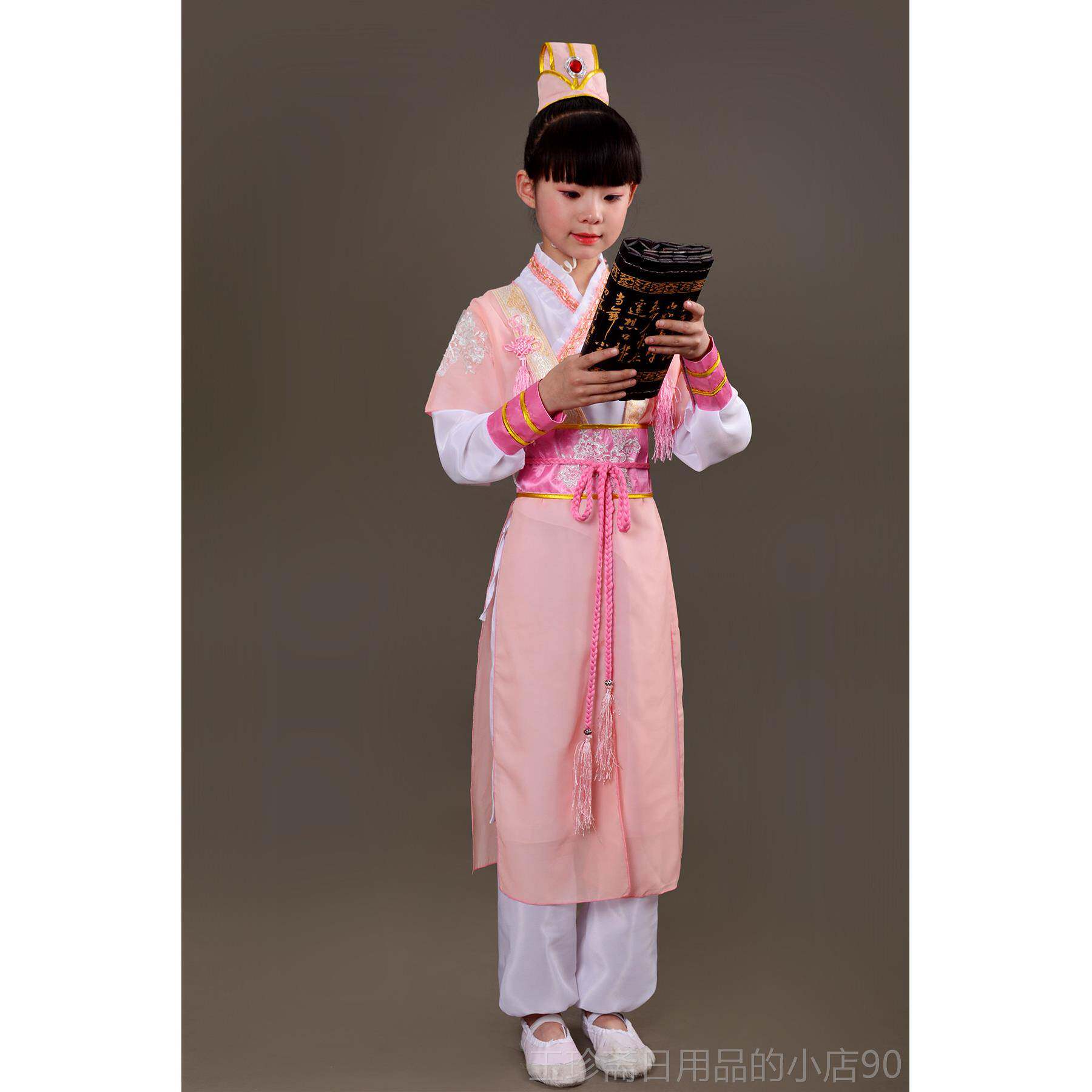 正品汉服男演童儿童出服书童古国学服装典国风古装女中童三字经表