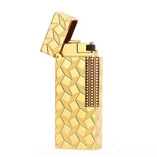 正品杜罗madu玛ro铜打士机个性窄版充气轻火奢打火机侧滑男礼物麦